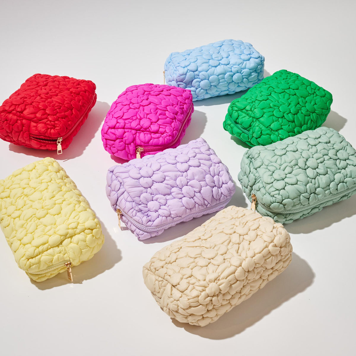 Woman wearing Cream Urban Expressions Flora Pop - Nylon Cosmetic Pouch 840611144188 View 2 | Cream