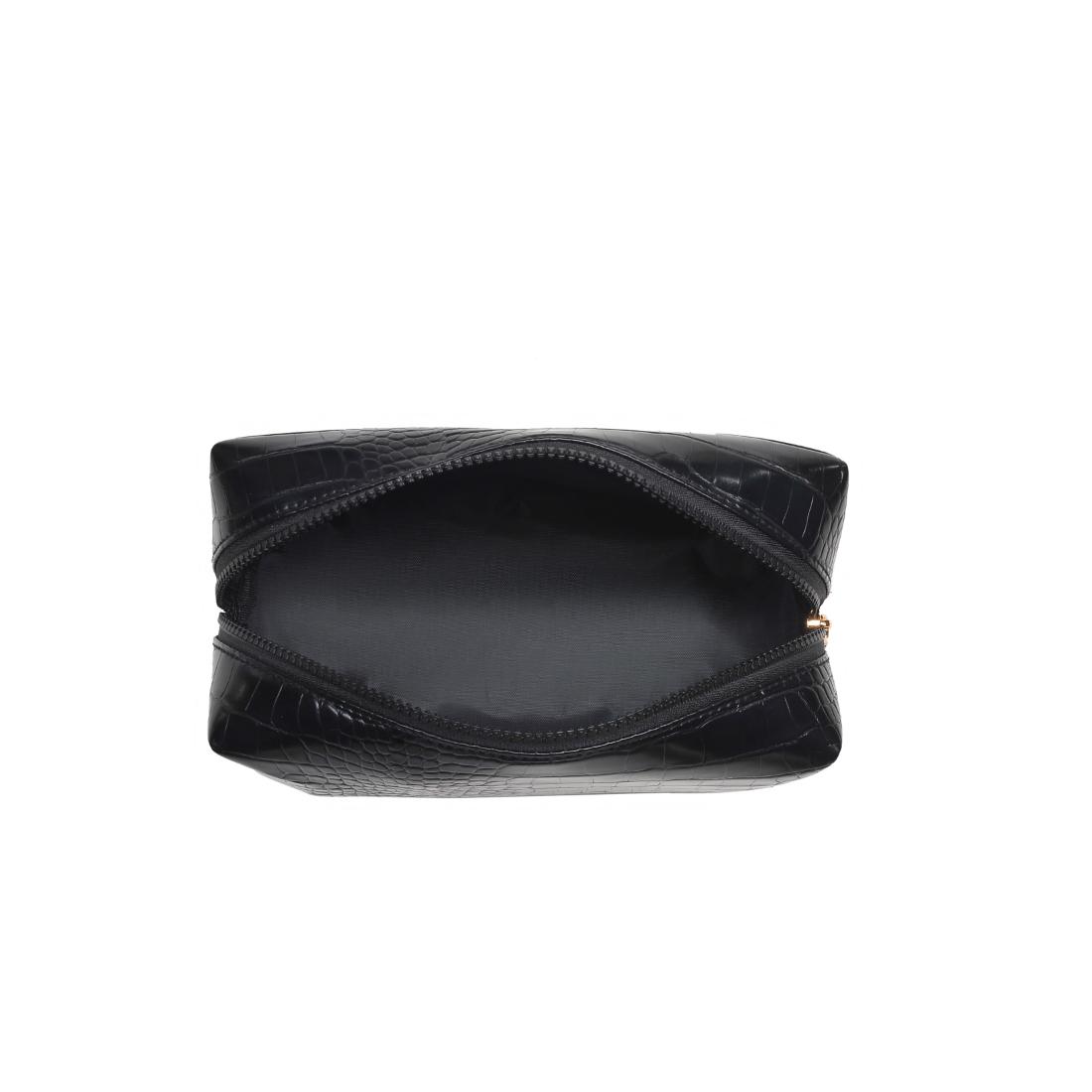 Urban Essentials Croc Chic Cosmetic & Travel Organizer Pouch 840611197269 View 8 | Black