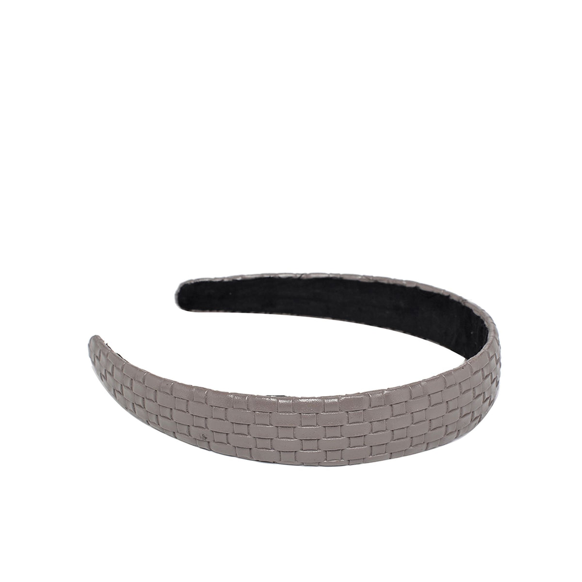Product Image of Urban Expressions Embossed Woven Vegan Leather Headband Headband 818209014274 View 5 | Grey