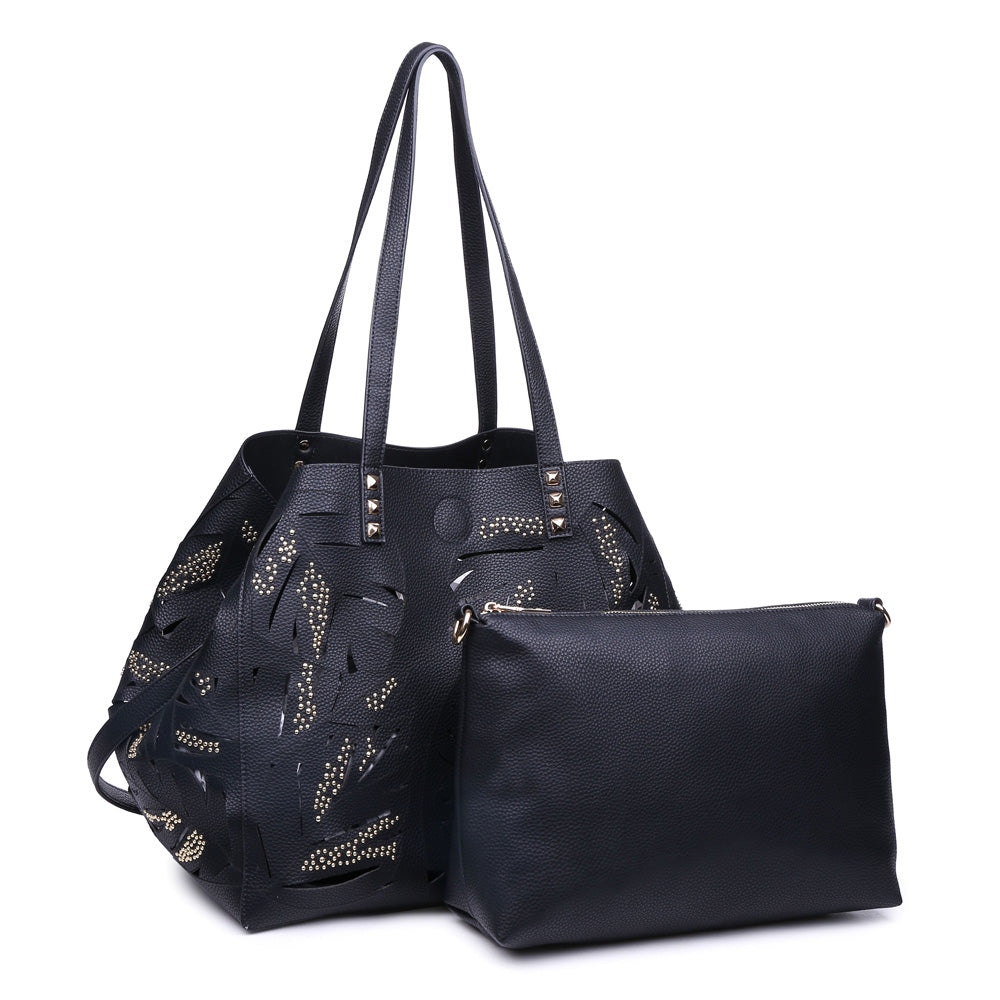 Woman wearing Black Urban Expressions Aruba Tote NA-840611141637 View 2 | Black