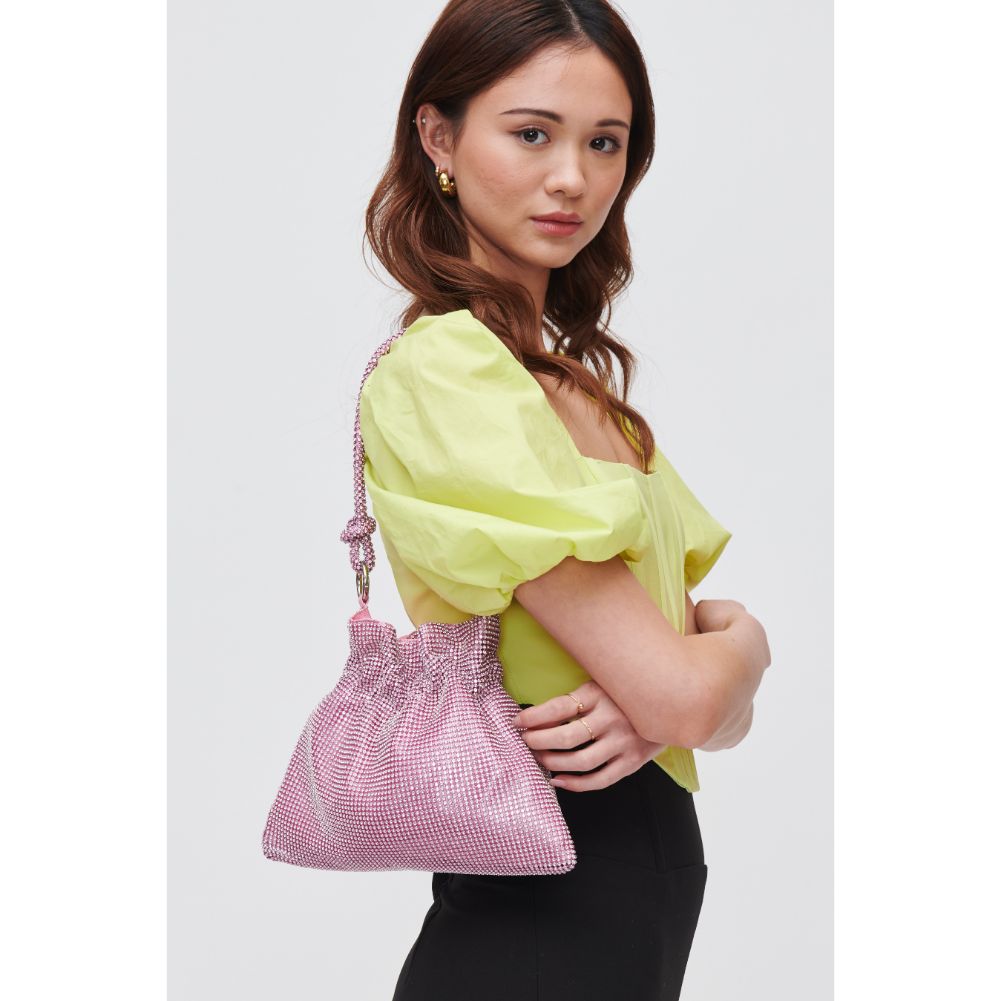 Woman wearing Light Pink Urban Expressions Larissa Evening Bag 840611108982 View 2 | Light Pink