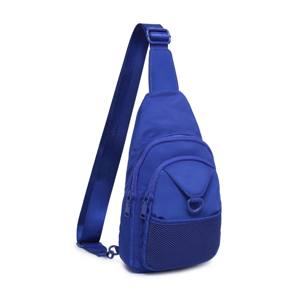 Woman wearing Royal Blue Urban Expressions Walker - Nylon Sling Backpack 840611114402 View 6 | Royal Blue