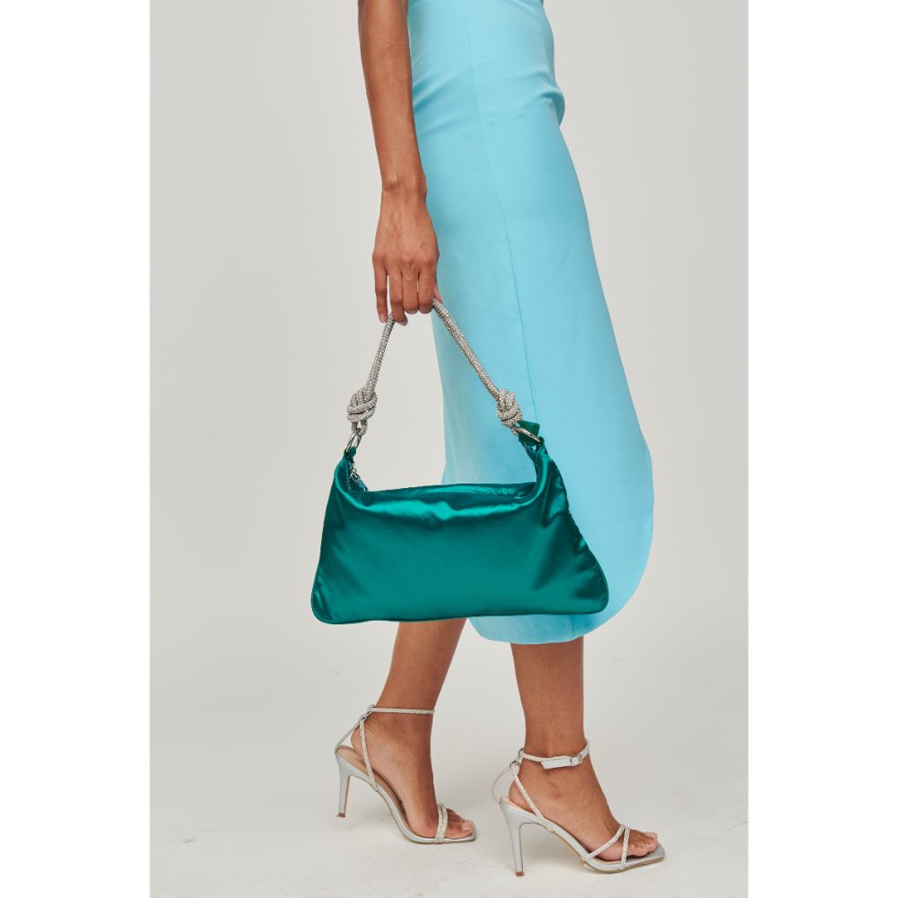 Woman wearing Peacock Urban Expressions Xena Evening Bag 840611101044 View 4 | Peacock