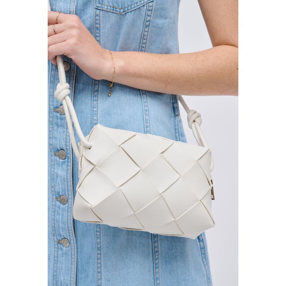 Woman wearing Ivory Urban Expressions Kennedy Crossbody 840611126726 View 4 | Ivory