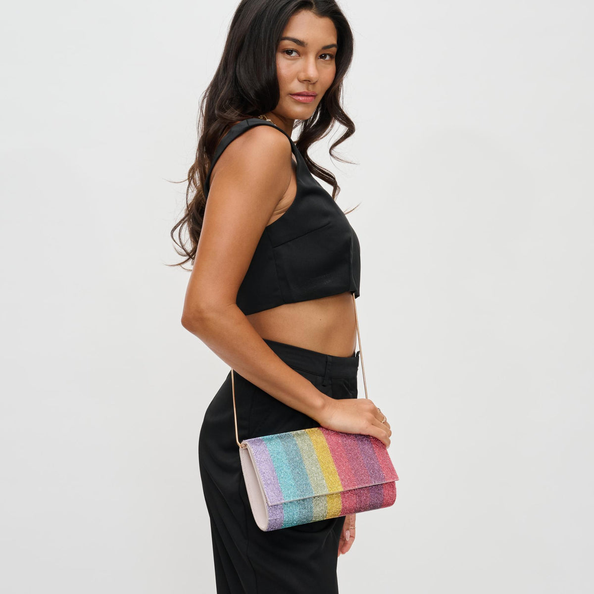 Woman wearing Multi Urban Expressions Bowie Evening Bag 840611142153 View 2 | Multi
