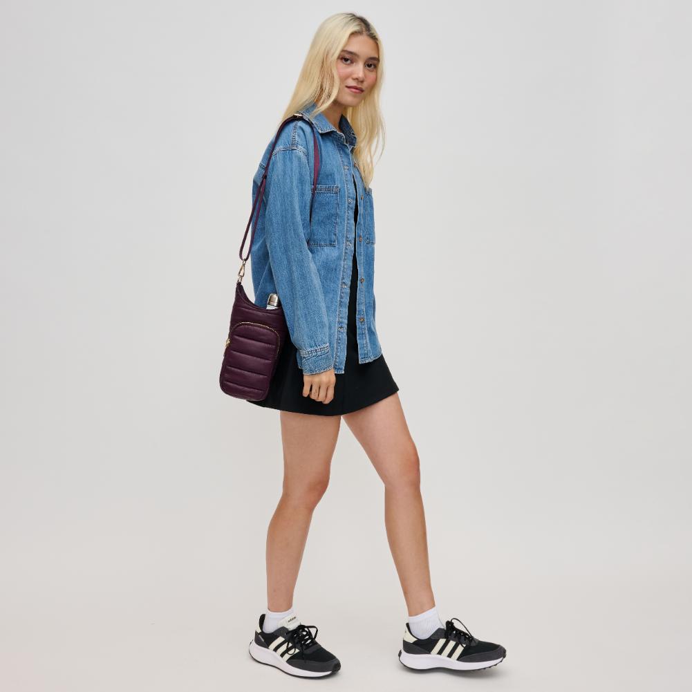 Woman wearing Wine Urban Expressions Jace Crossbody 840611193575 View 3 | Wine