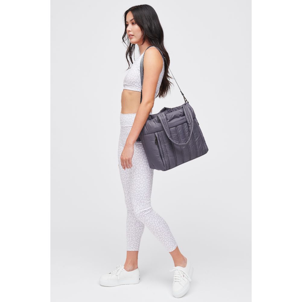 Woman wearing Carbon Urban Expressions Ellis Tote 840611182685 View 4 | Carbon