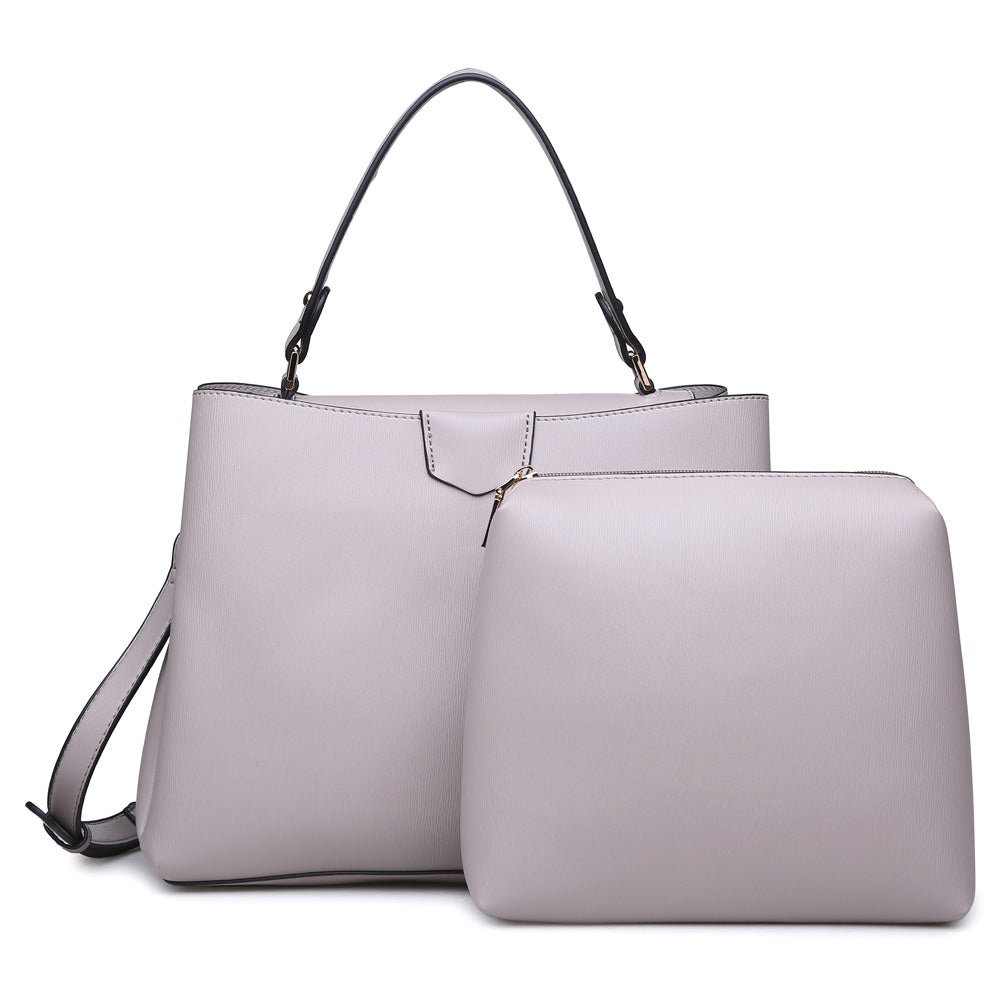 Woman wearing Taupe Urban Expressions Jessamy Tote NA-840611149329 View 2 | Taupe