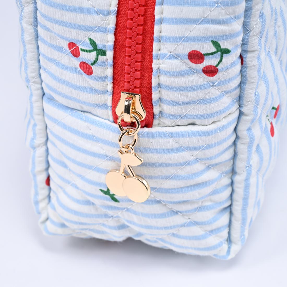 Urban Essentials Cherry Lane Cosmetic & Travel Organizer Pouch 840611196941 View 8 | Blue Cherry
