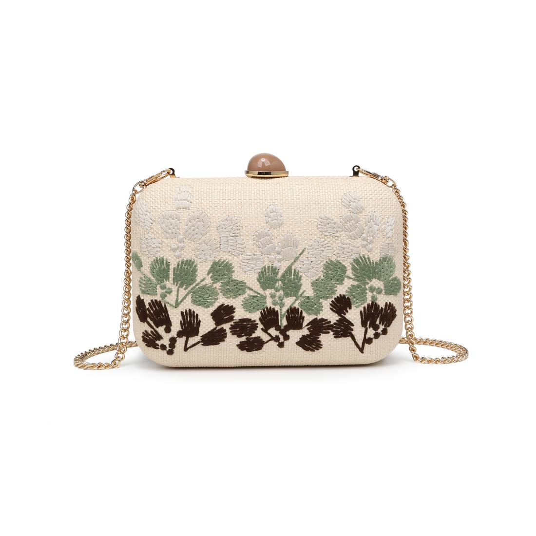 Woman wearing Ivory Urban Expressions Roley Evening Bag 840504208386 View 5 | Ivory
