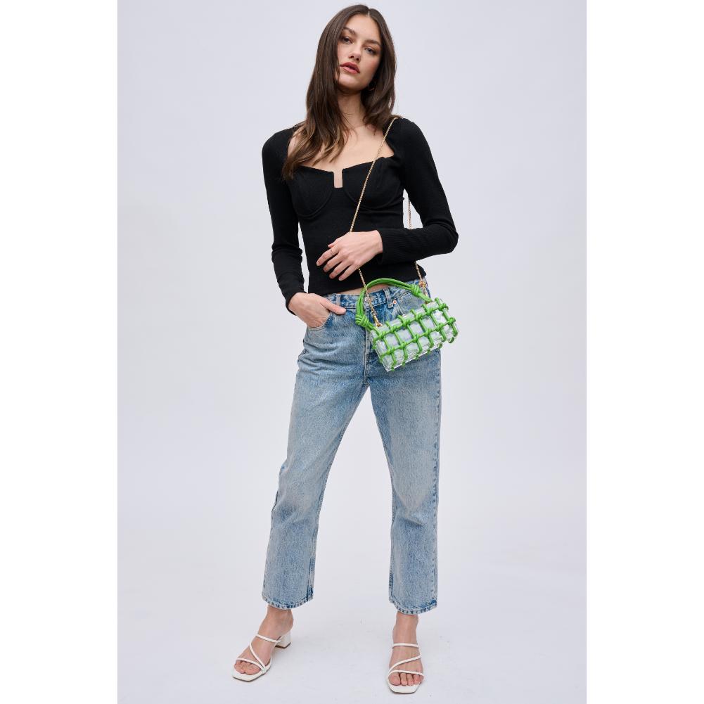 Woman wearing Citron Urban Expressions Mavis Evening Bag 840611191670 View 4 | Citron