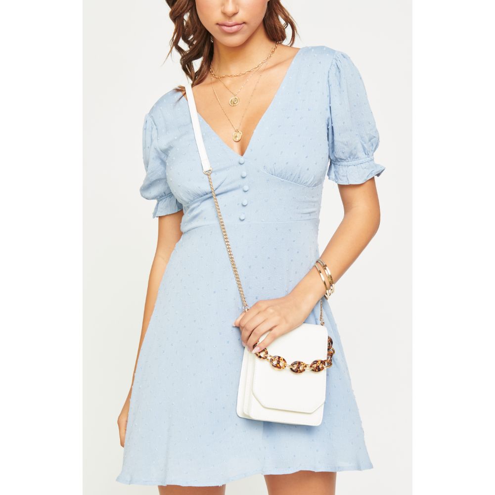 Woman wearing White Urban Expressions Bobbie Crossbody 840611169921 View 1 | White