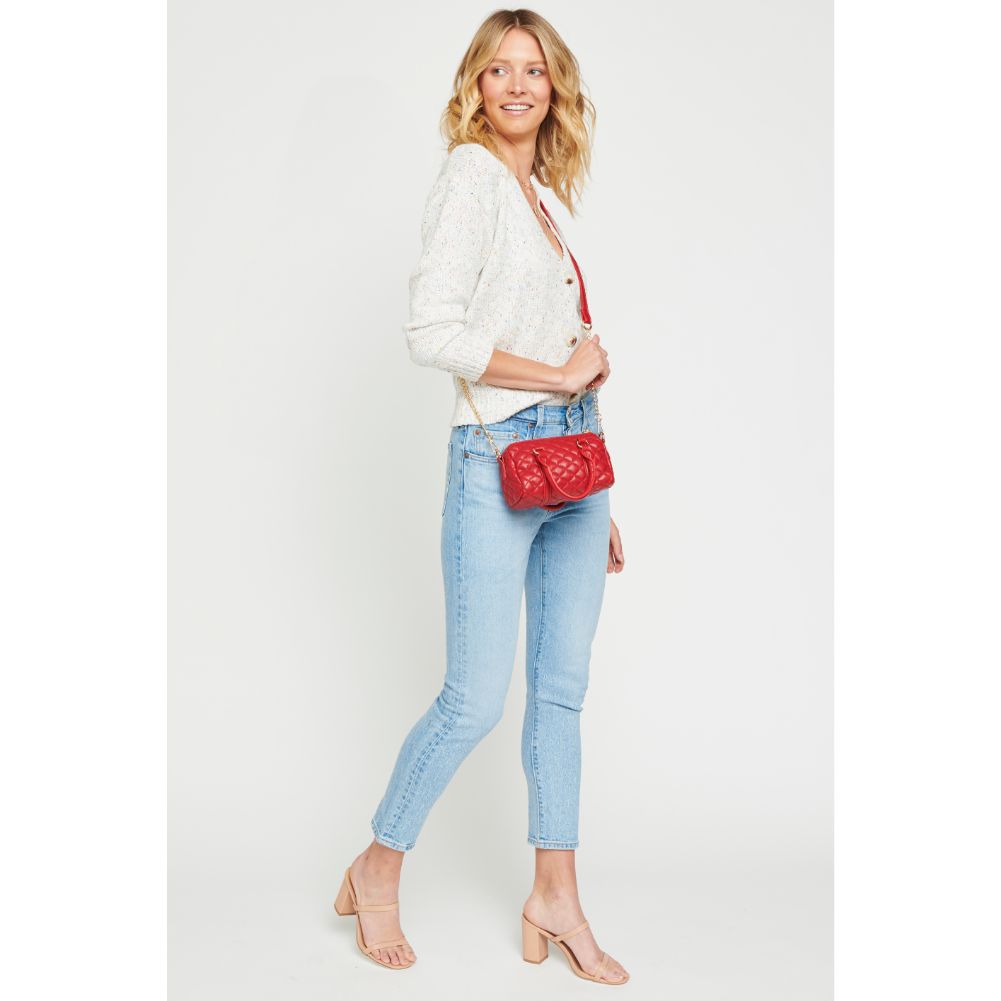 Woman wearing Red Urban Expressions Tisha Crossbody 840611175304 View 4 | Red