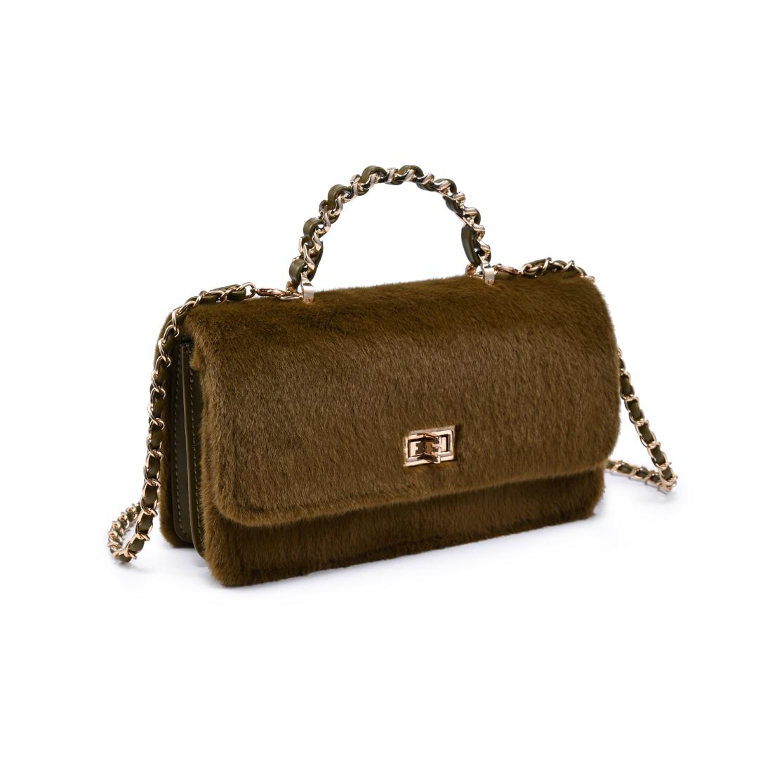 Urban Expressions Lulu - Fur Crossbody 840504212420 View 2 | Golden Olive