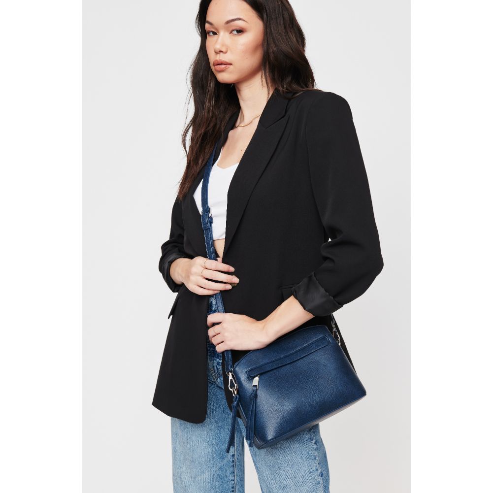 Woman wearing Midnight Urban Expressions Jayce Crossbody 840611110015 View 1 | Midnight