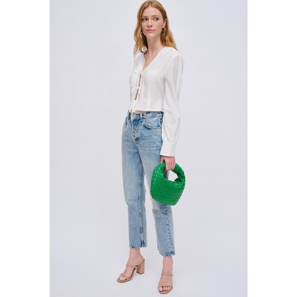Woman wearing Green Urban Expressions Tracy - Woven Clutch 840611121912 View 4 | Green