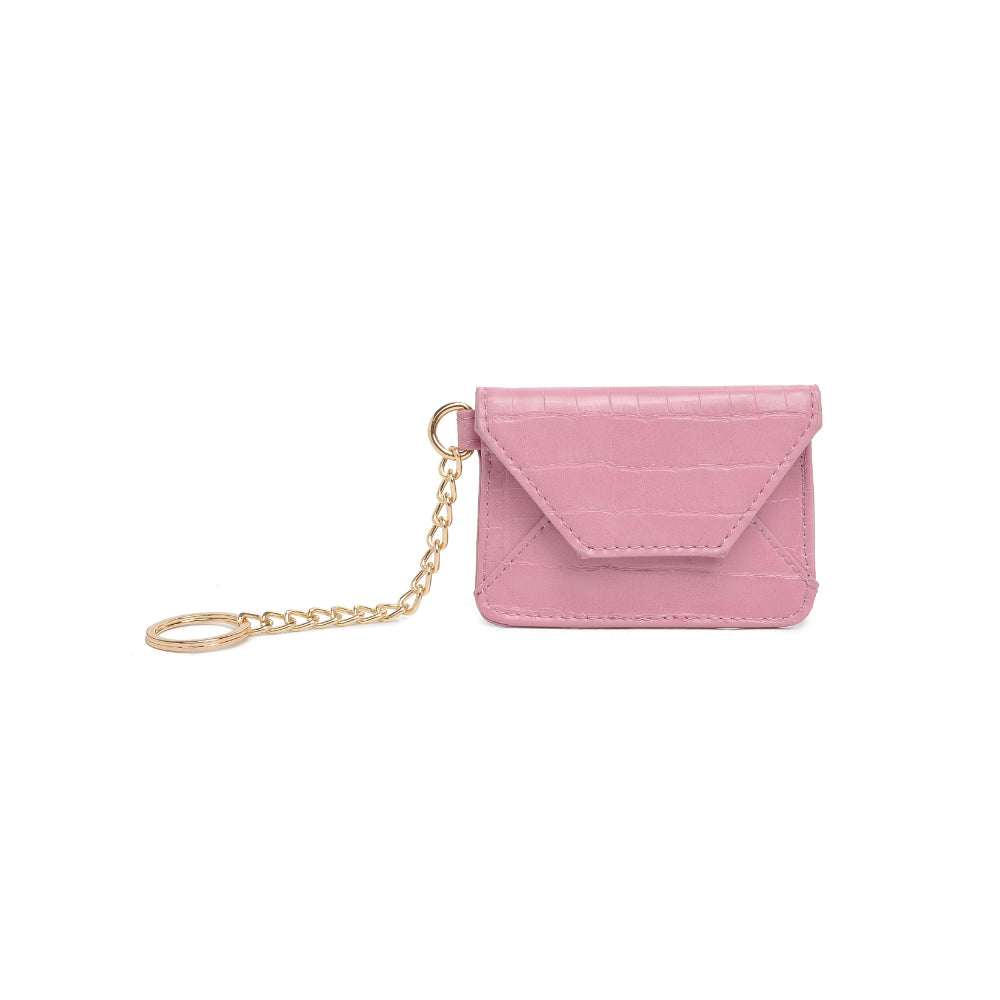 Woman wearing Mauve Urban Expressions Gia - Croco Card Holder 840611110787 View 5 | Mauve