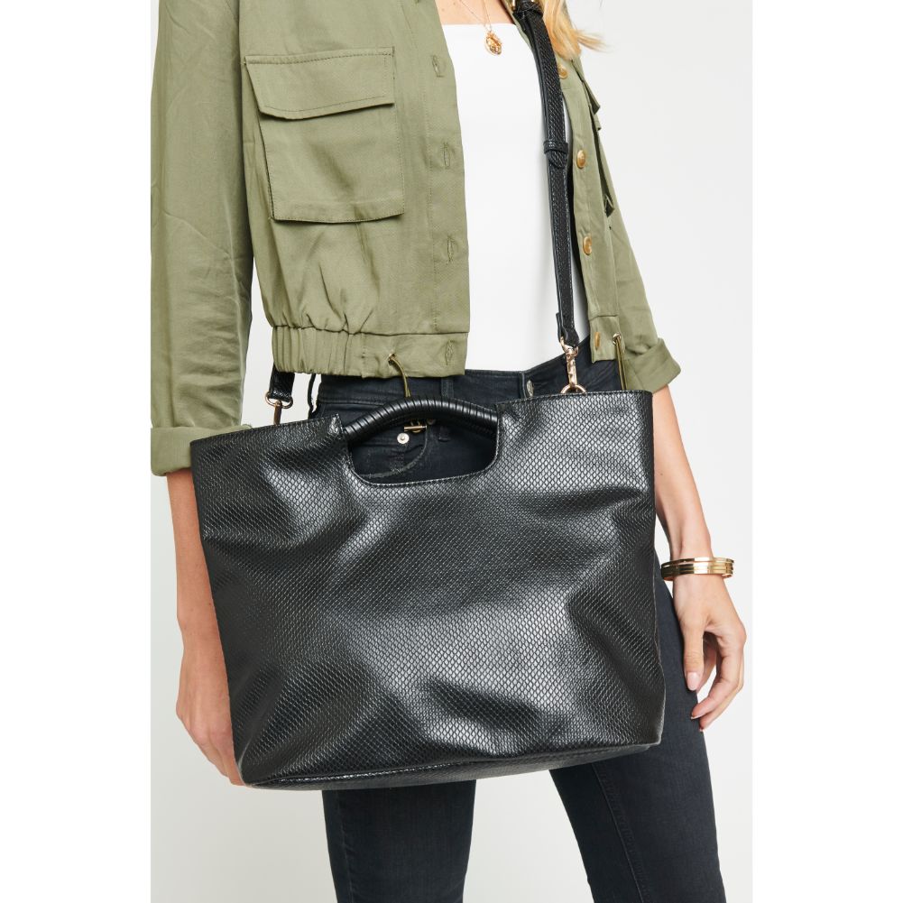 Woman wearing Black Urban Expressions Silas Tote 840611166814 View 1 | Black
