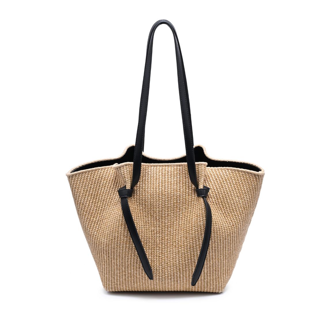 Urban Expressions Lorenza Tote - Straw Tote 840504203800 View 7 | Natural Black