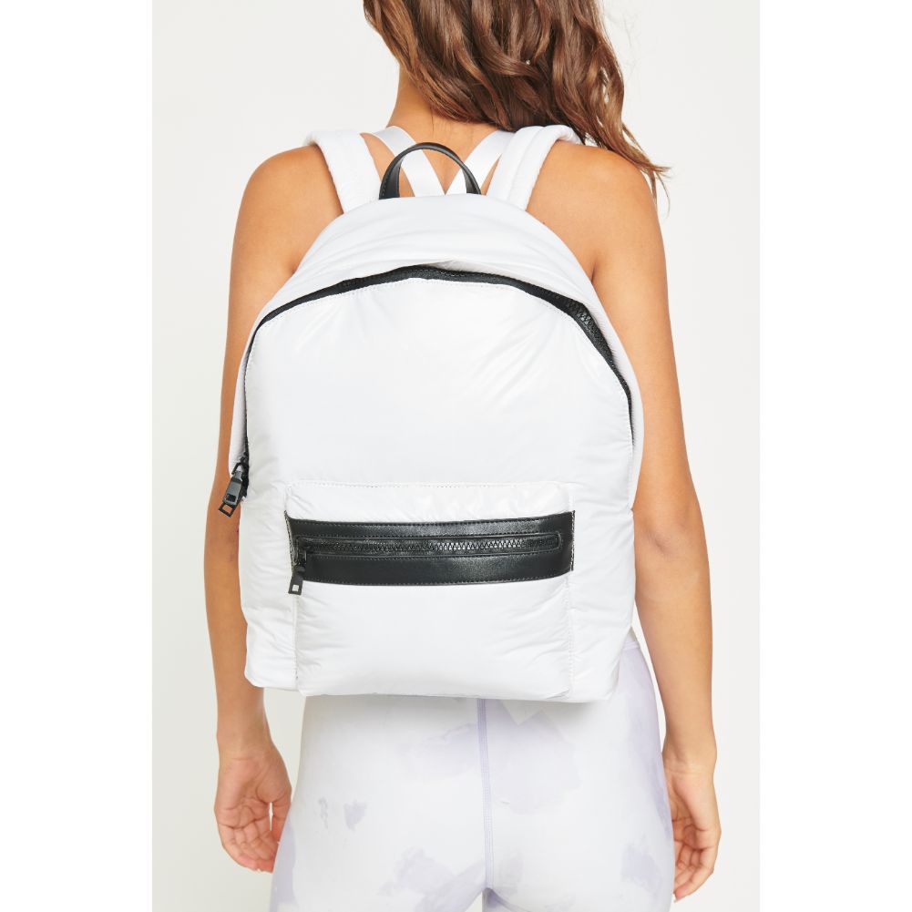 Woman wearing White Urban Expressions Emerson Backpack 840611178510 View 1 | White