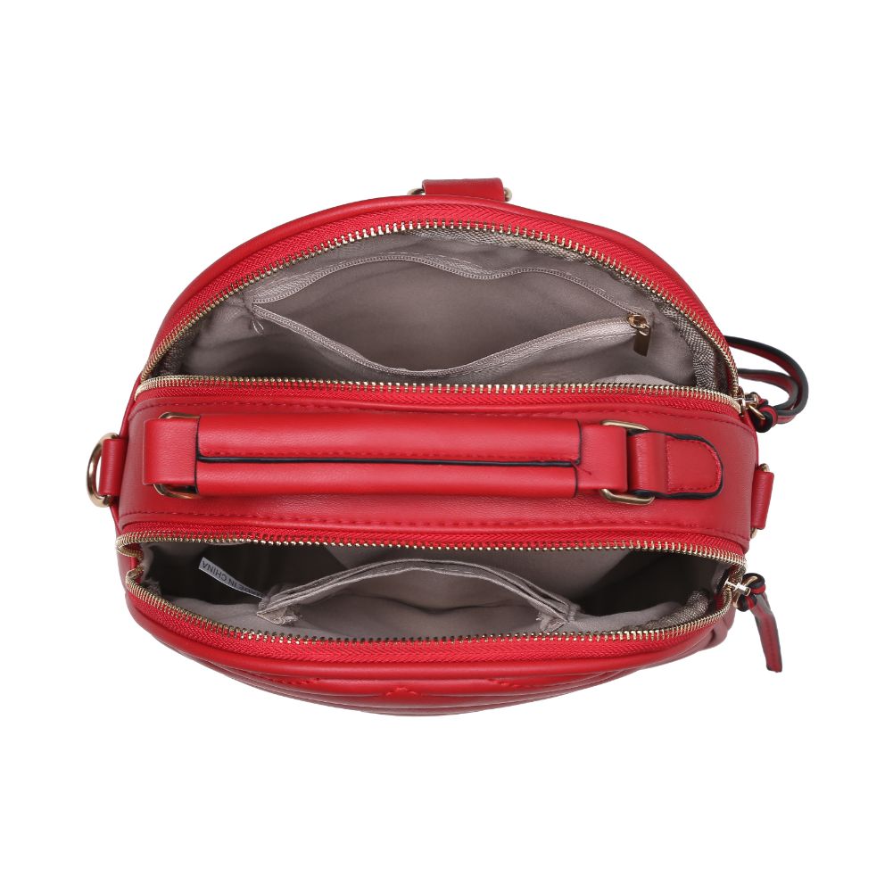 Product Image of Urban Expressions Constance V Stitch Double Zip Backpack 840611168610 View 4 | Red