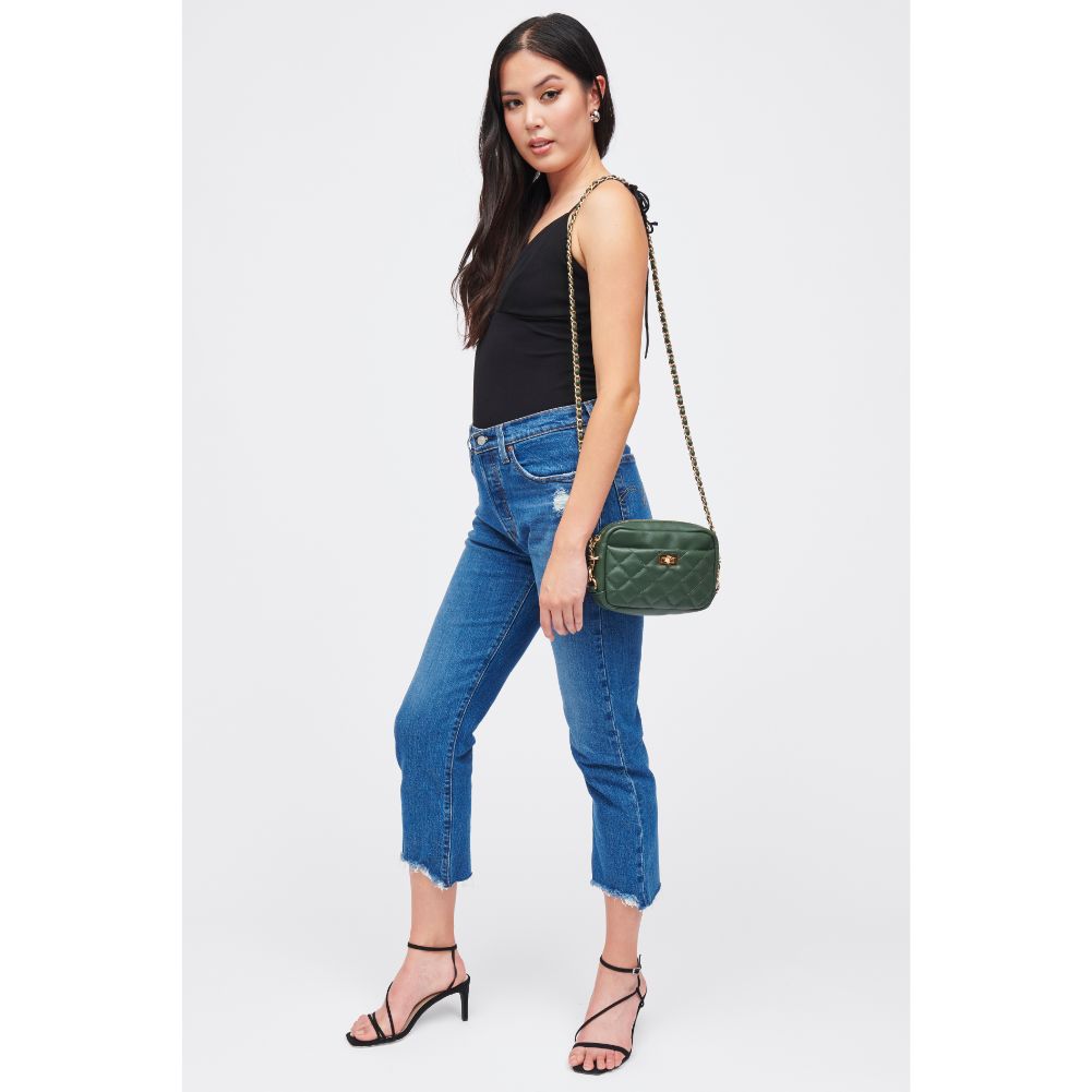 Woman wearing Hunter Green Urban Expressions Heidi Crossbody 840611185051 View 4 | Hunter Green