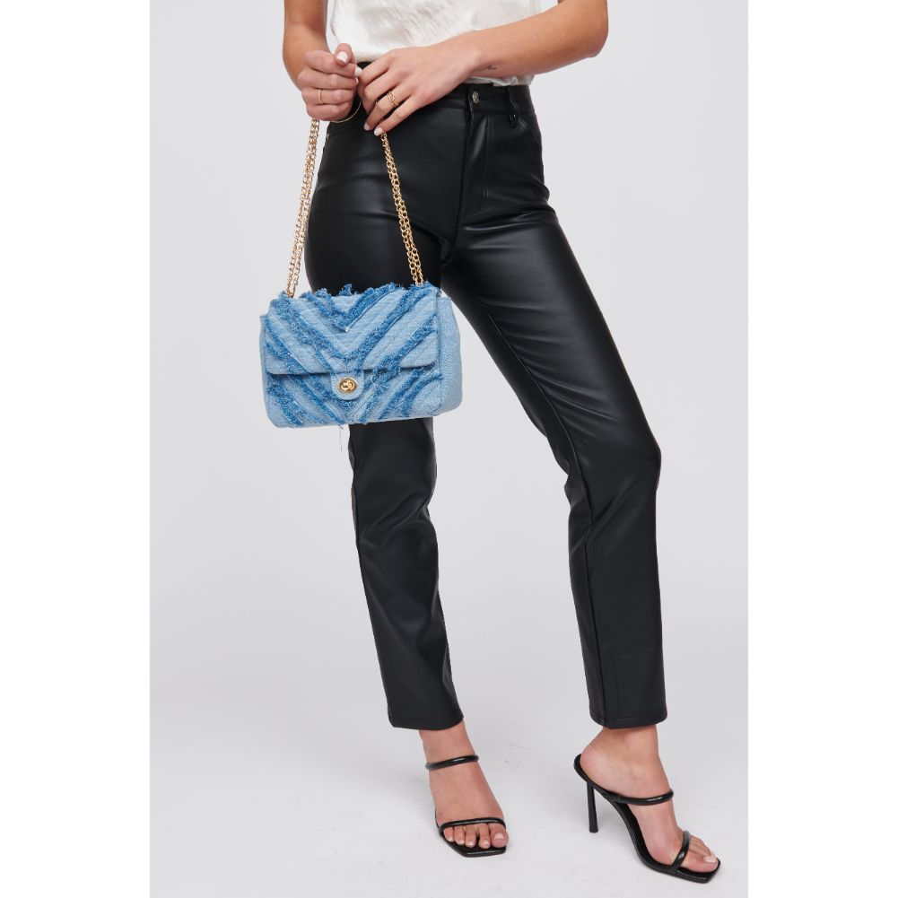 Woman wearing Denim Urban Expressions Belle Shoulder Bag 818209017060 View 2 | Denim