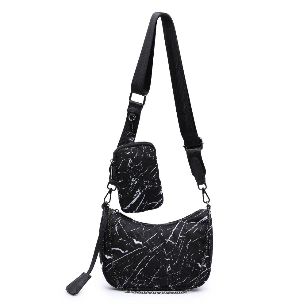 Product Image of Urban Expressions Joss - Nylon Crossbody 818209010634 View 5 | Black White Marble