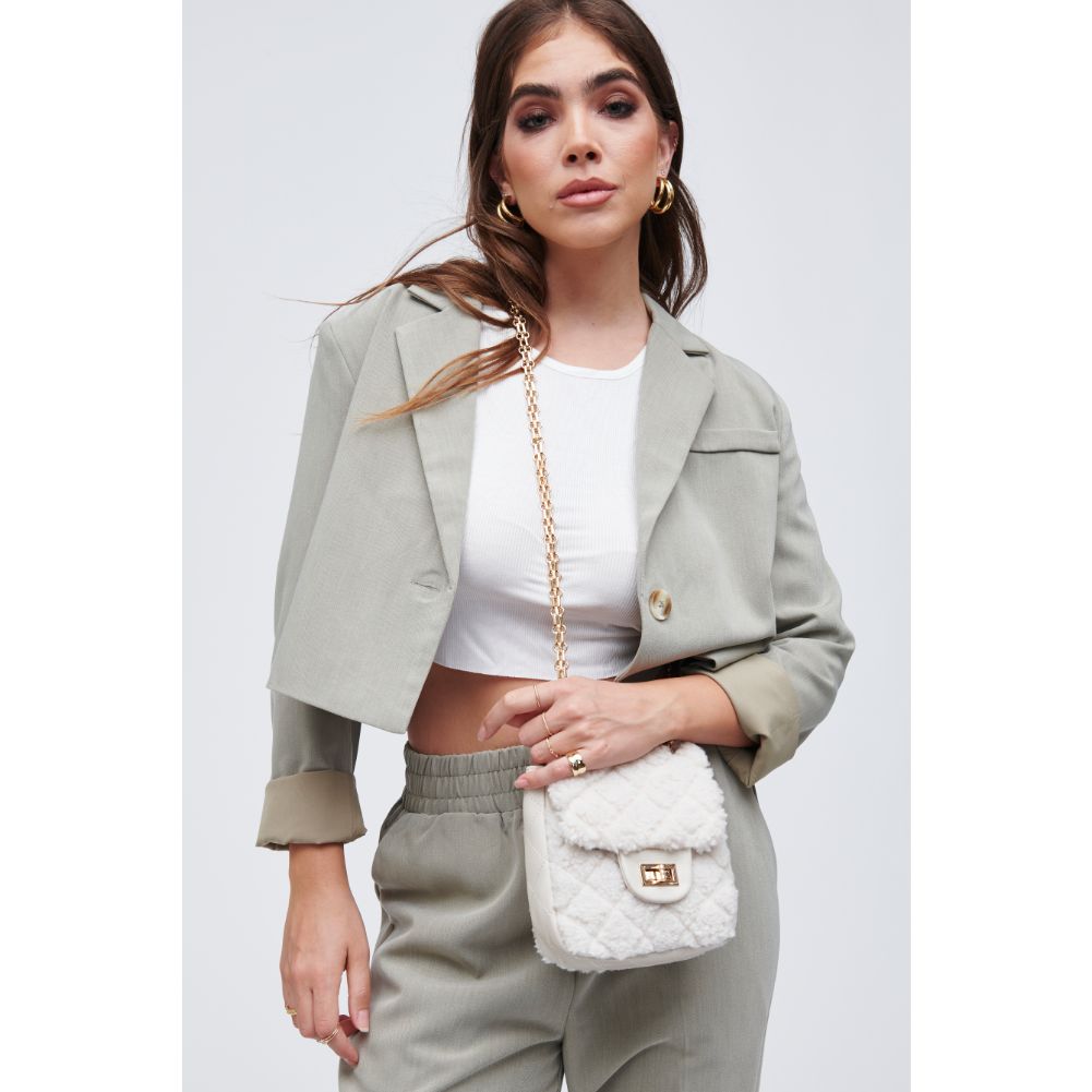 Woman wearing Ivory Urban Expressions Dorper Crossbody 818209010085 View 2 | Ivory