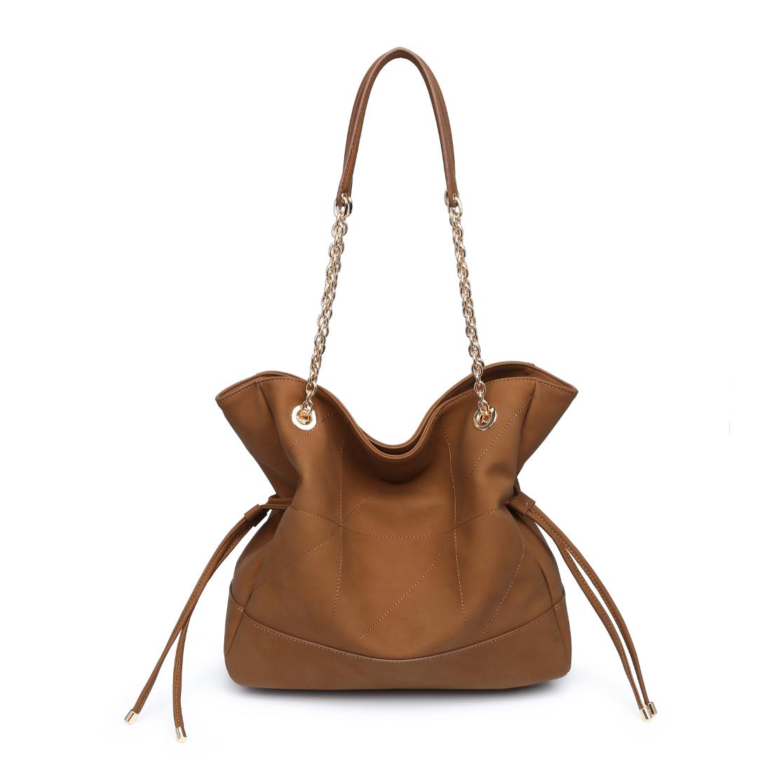 Woman wearing Cognac Urban Expressions Kinsley Tote 840504206405 View 5 | Cognac