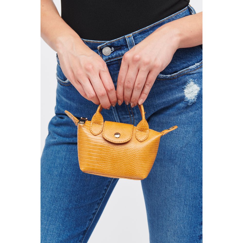 Woman wearing Mustard Urban Expressions Hayley Mini Bag 840611185693 View 1 | Mustard