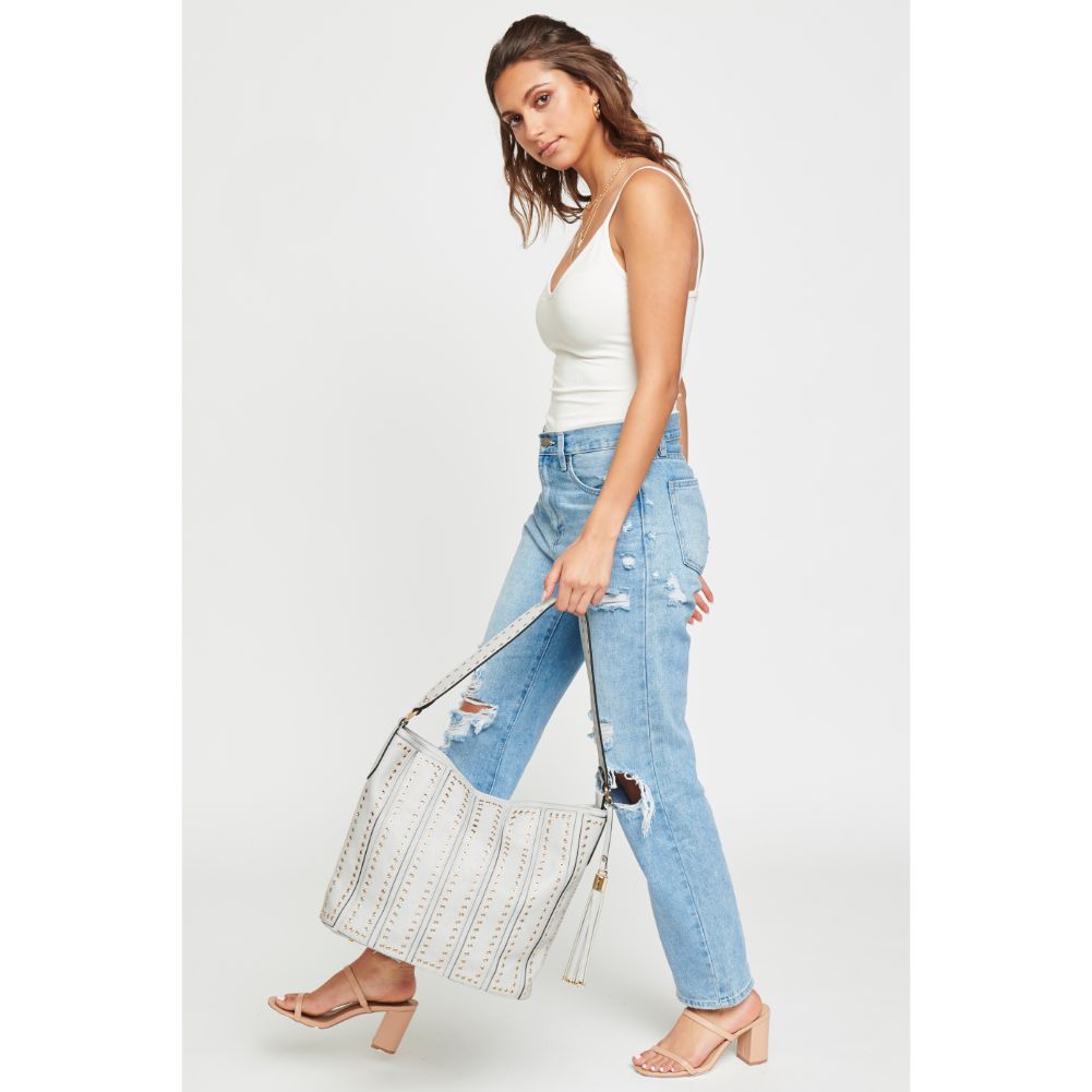 Woman wearing Grey Urban Expressions Nicola Hobo NA-840611126399 View 2 | Grey