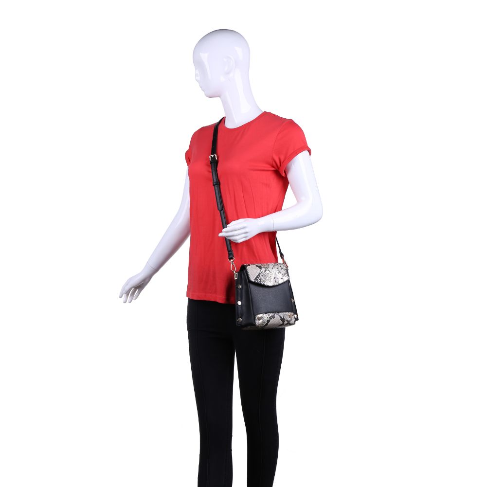 Product Image of Urban Expressions Taylor Snake Crossbody 840611165596 View 5 | Grey Snake
