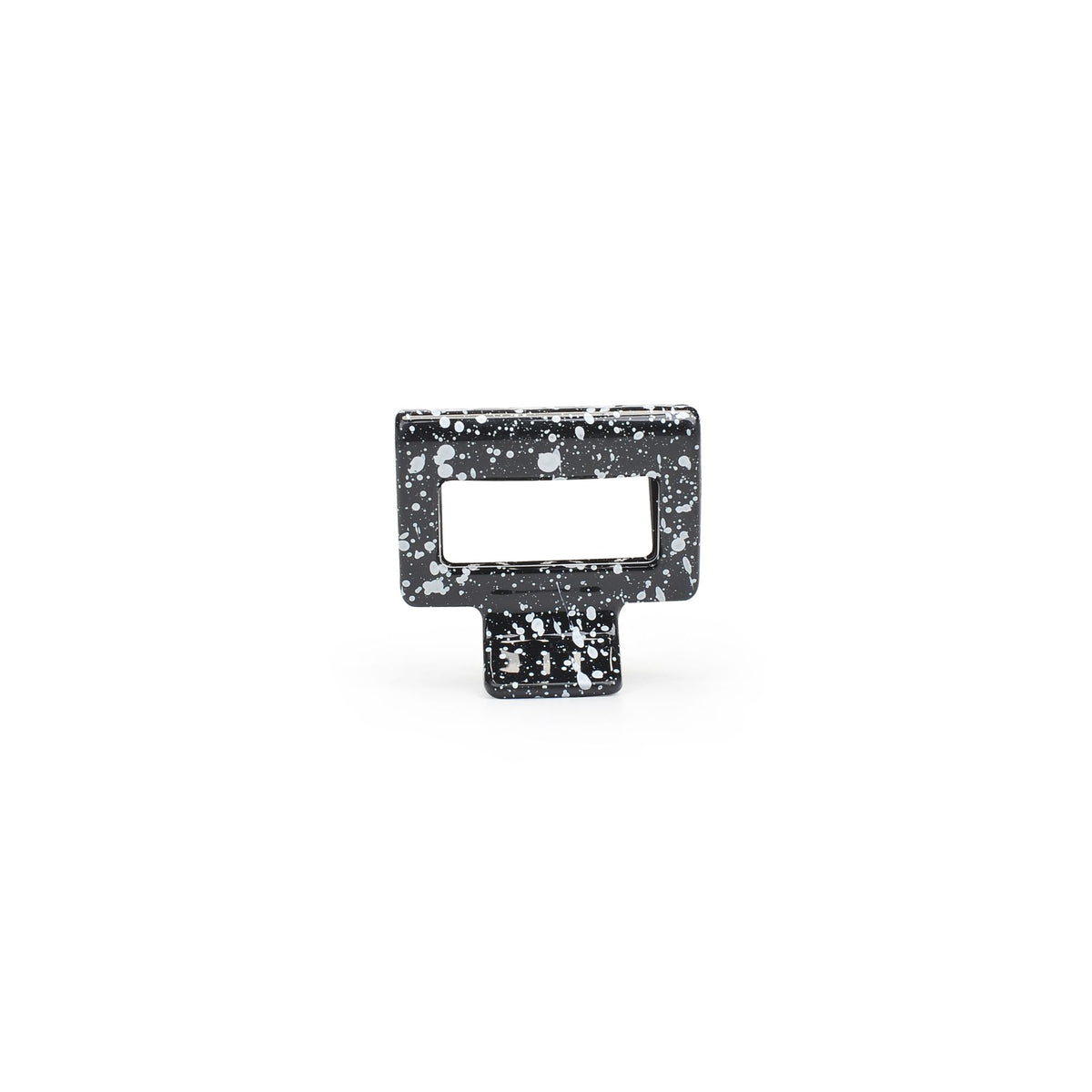 Product Image of Urban Expressions Cutout Rectangle Medium Jaw Hair Claw 818209013581 View 3 | Black White
