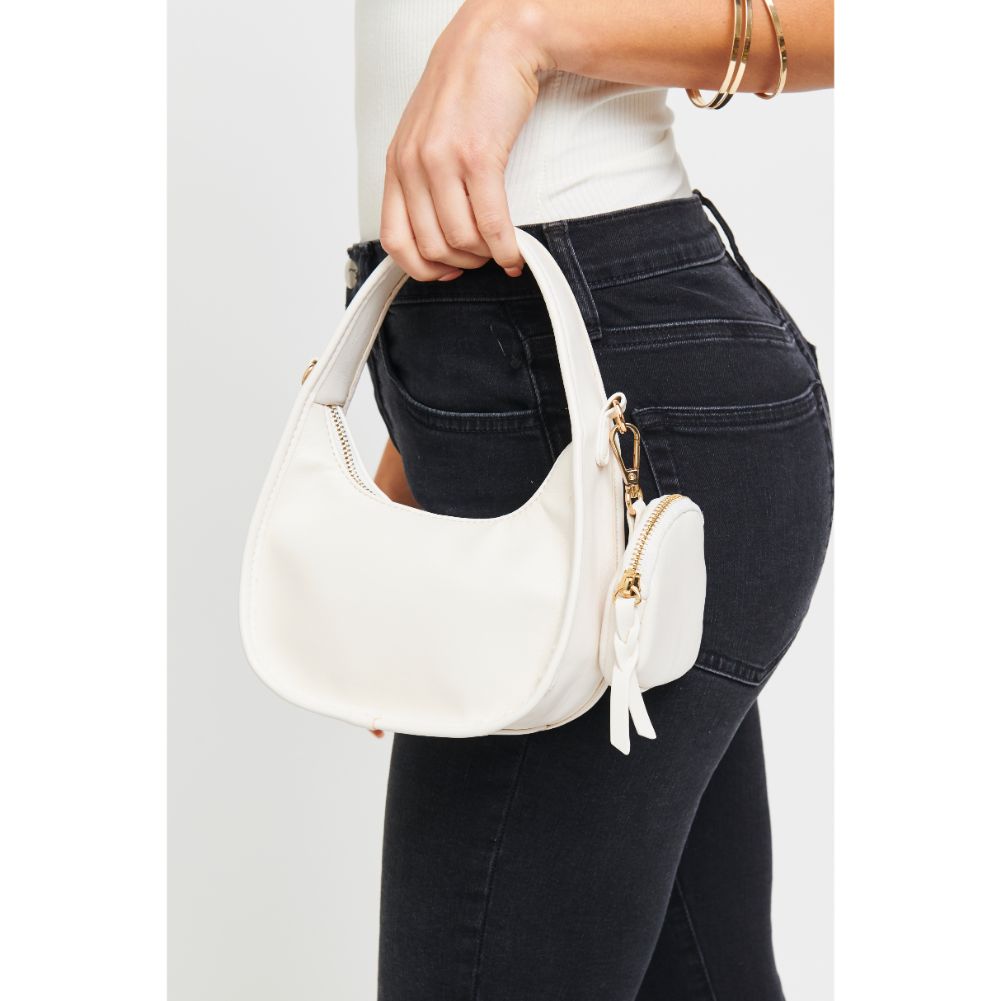 Woman wearing White Urban Expressions Ruby Crossbody 840611181688 View 3 | White