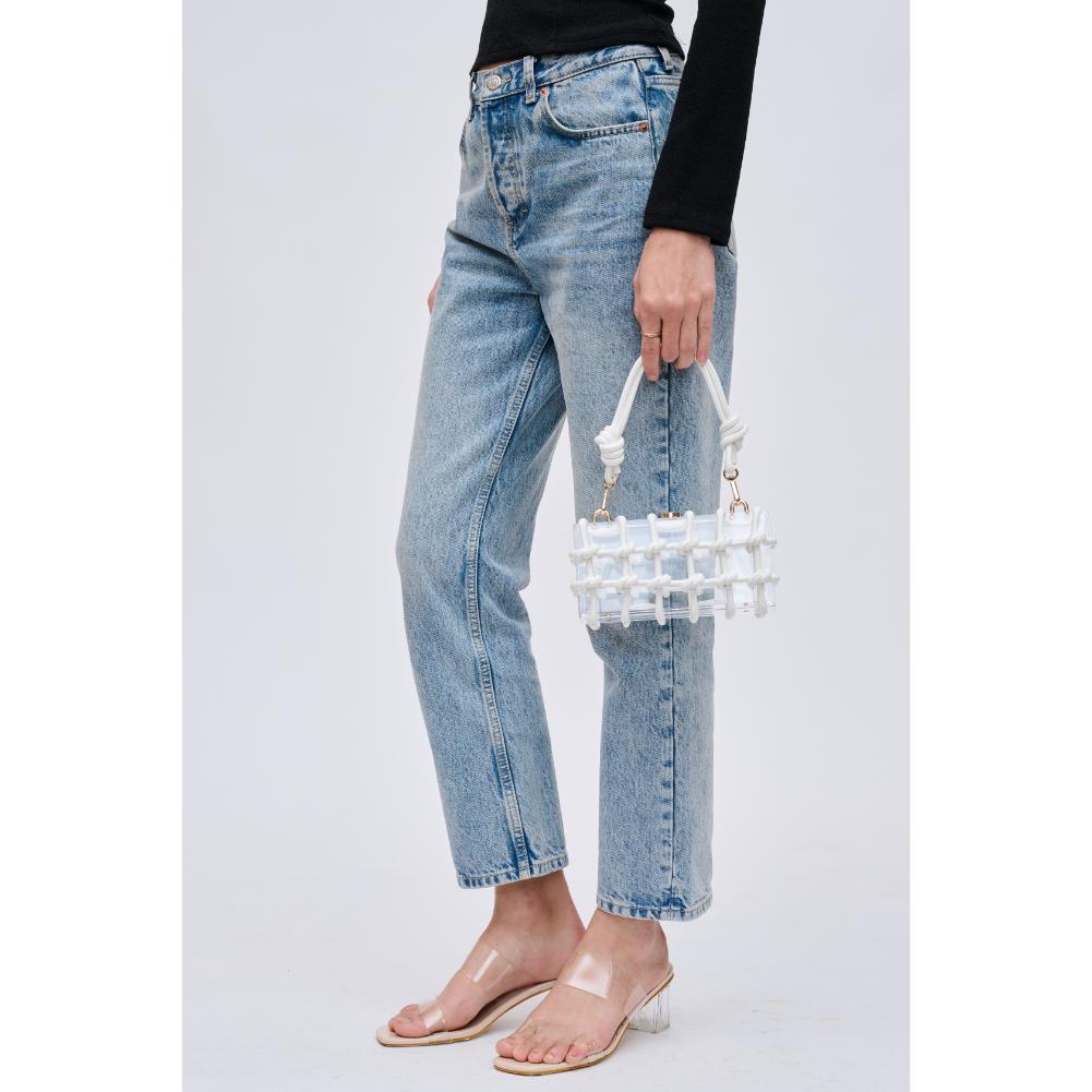Woman wearing White Urban Expressions Mavis Evening Bag 840611191649 View 2 | White