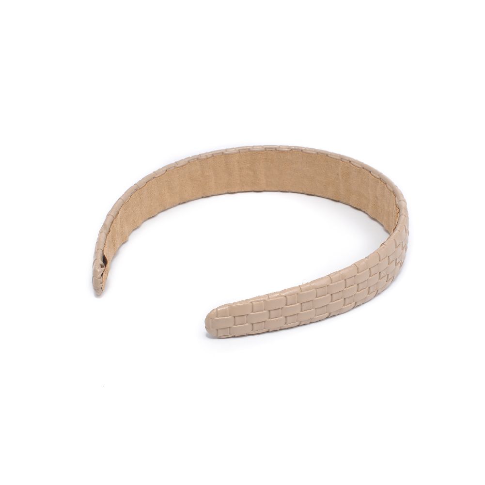 Product Image of Urban Expressions Embossed Woven Vegan Leather Headband Headband 818209014243 View 7 | Natural