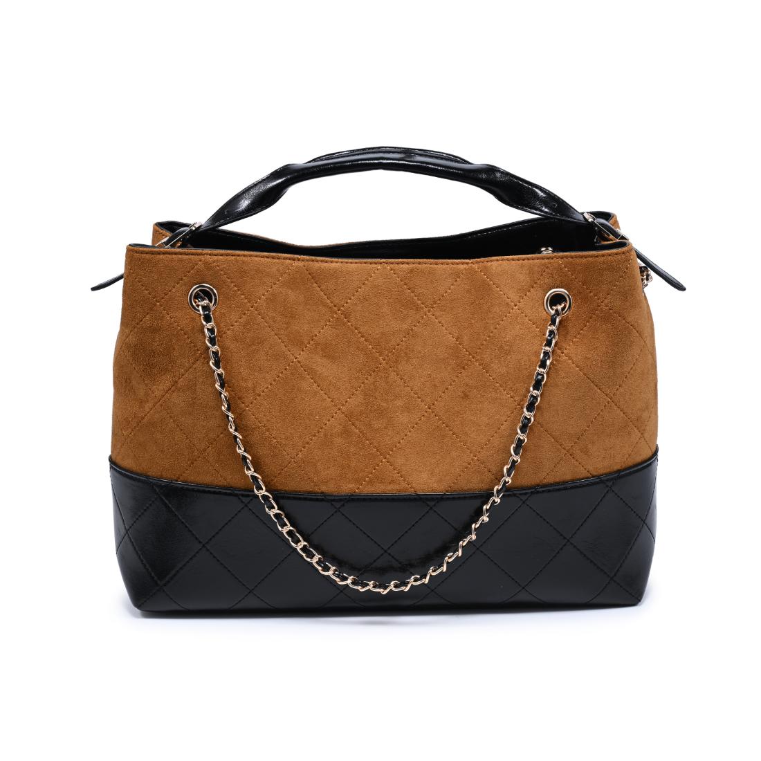 Woman wearing Tan Black Urban Expressions Eliana Tote 840504205552 View 7 | Tan Black