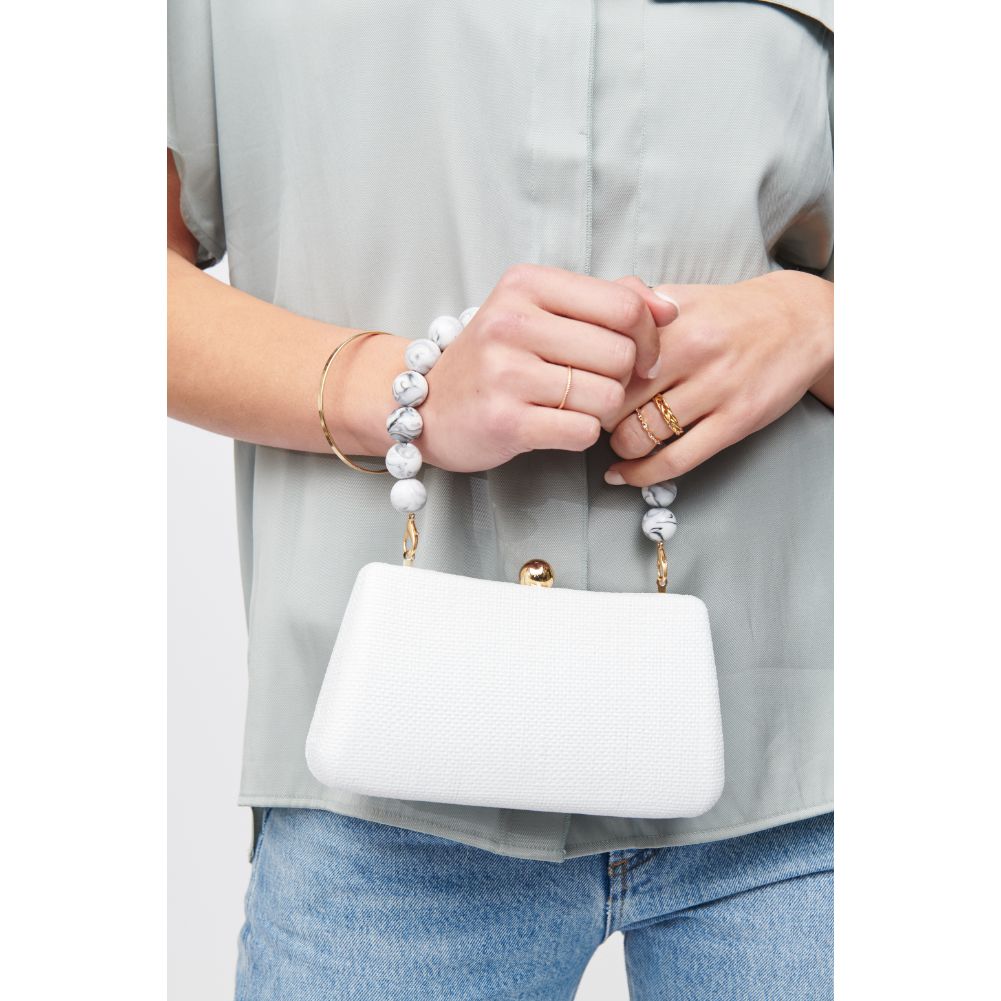 Woman wearing White Urban Expressions Wilma Evening Bag 818209019125 View 4 | White