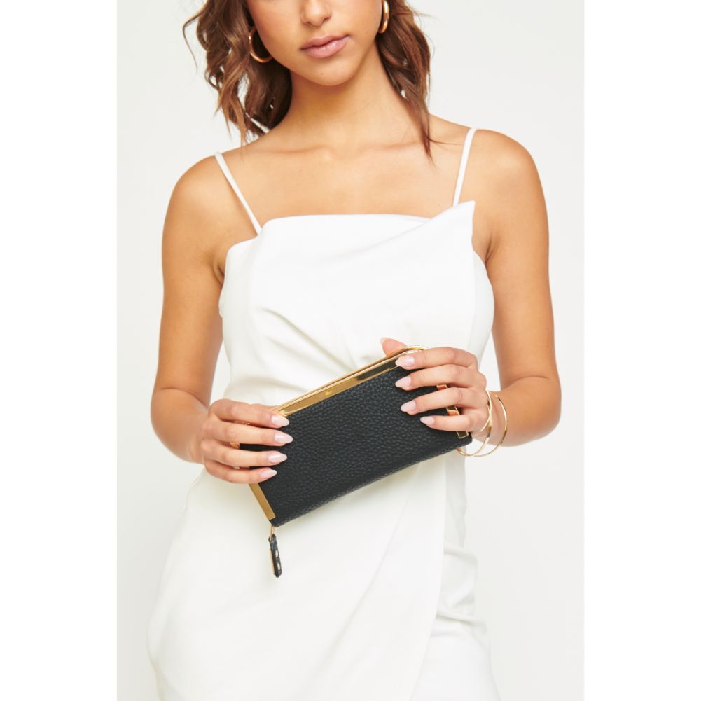 Woman wearing Black Urban Expressions Trenton Wallet 700355468462 View 1 | Black