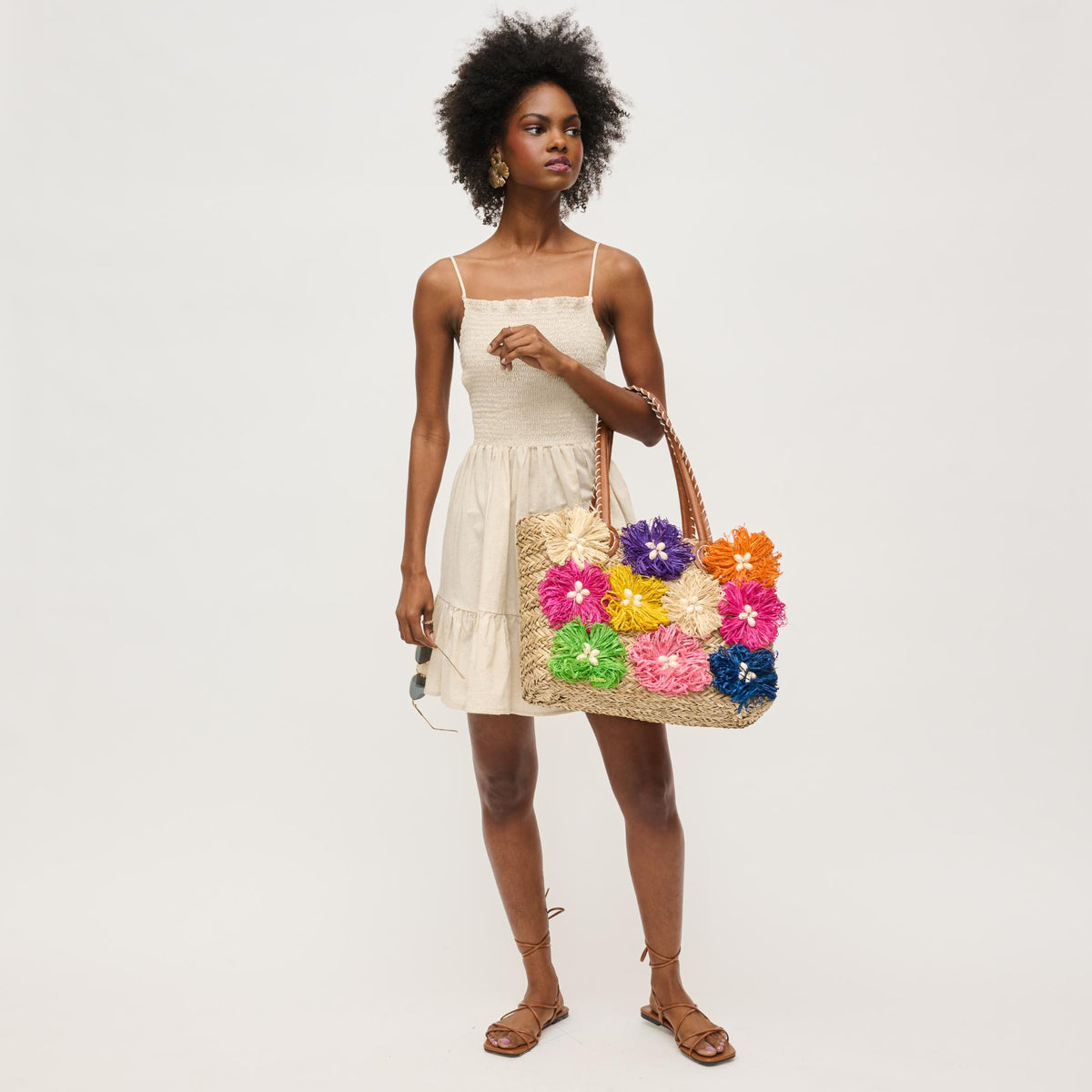 Woman wearing Natural Urban Expressions Queenie Tote 840611141910 View 3 | Natural