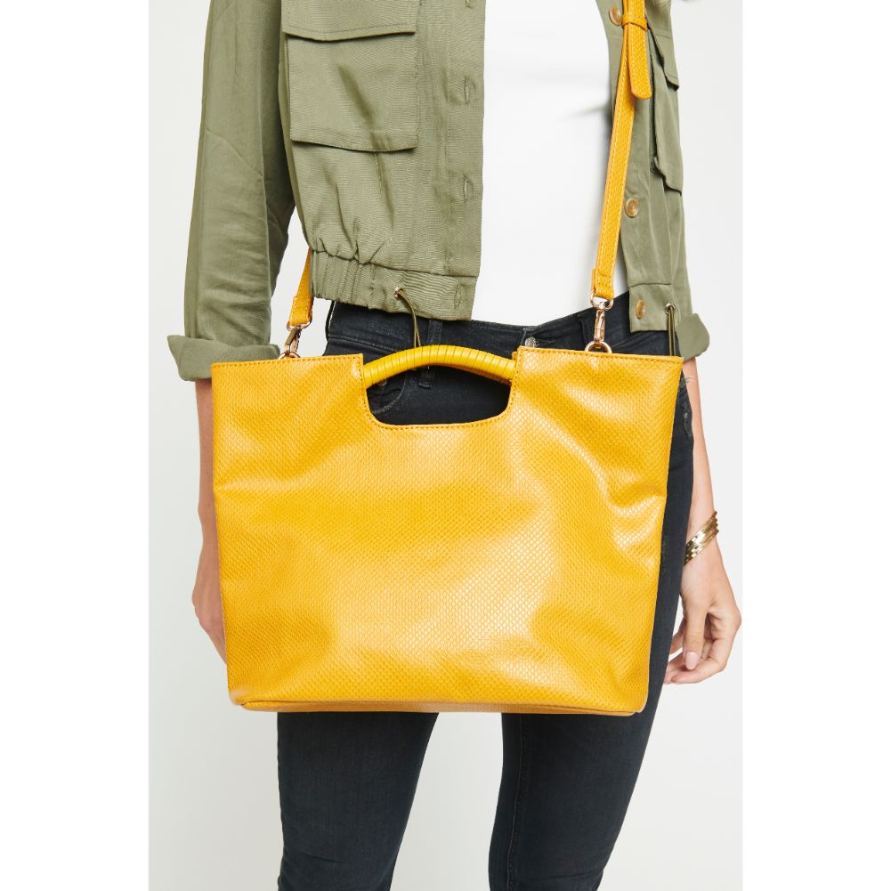 Woman wearing Mustard Urban Expressions Silas Tote 840611166821 View 2 | Mustard