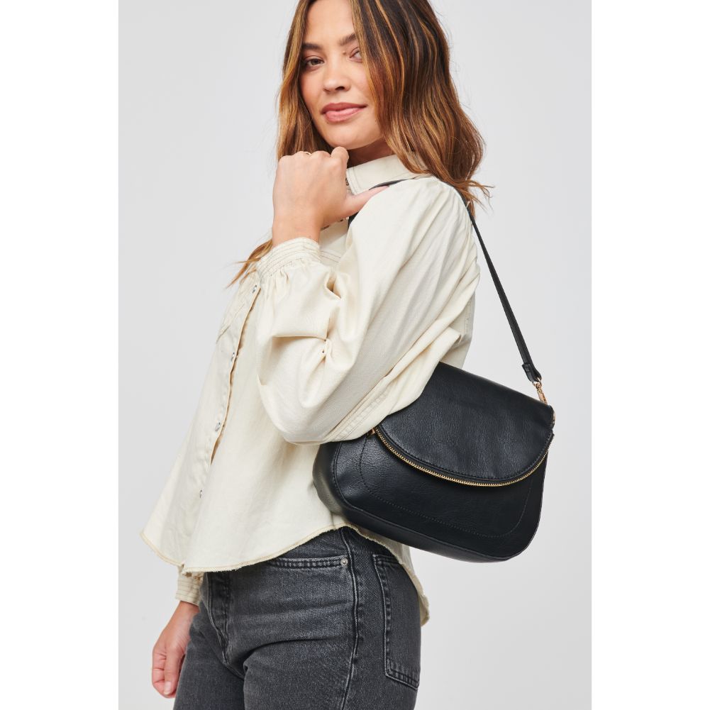 Woman wearing Black Urban Expressions Nellie Crossbody 840611105158 View 3 | Black