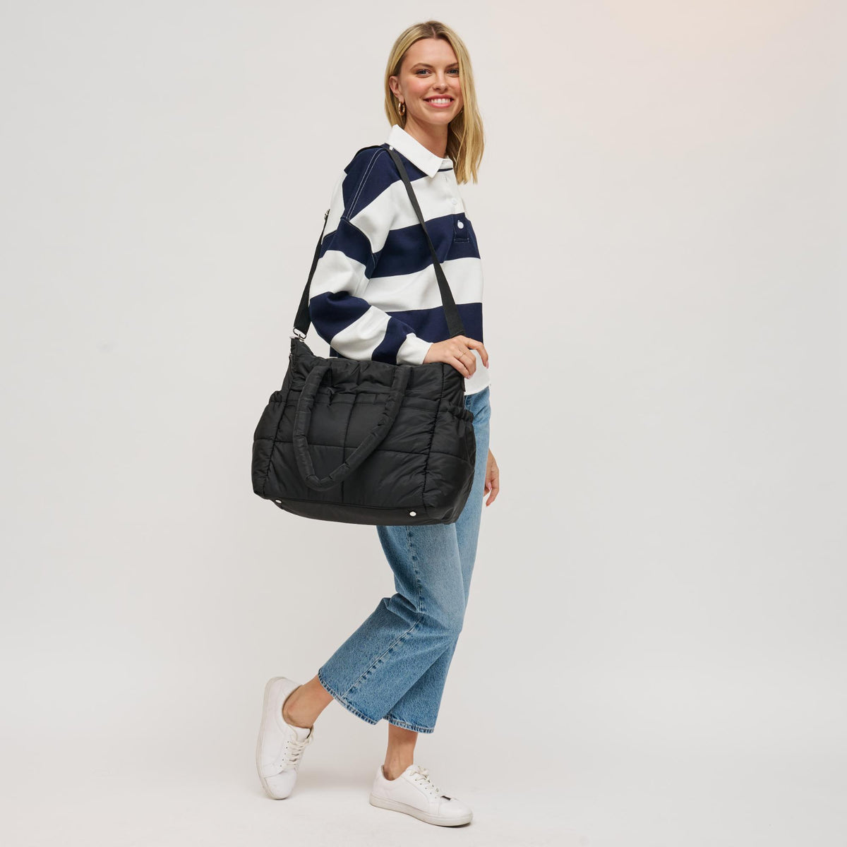 Woman wearing Black Urban Expressions Jetsetter Go Tote 840611198044 View 4 | Black