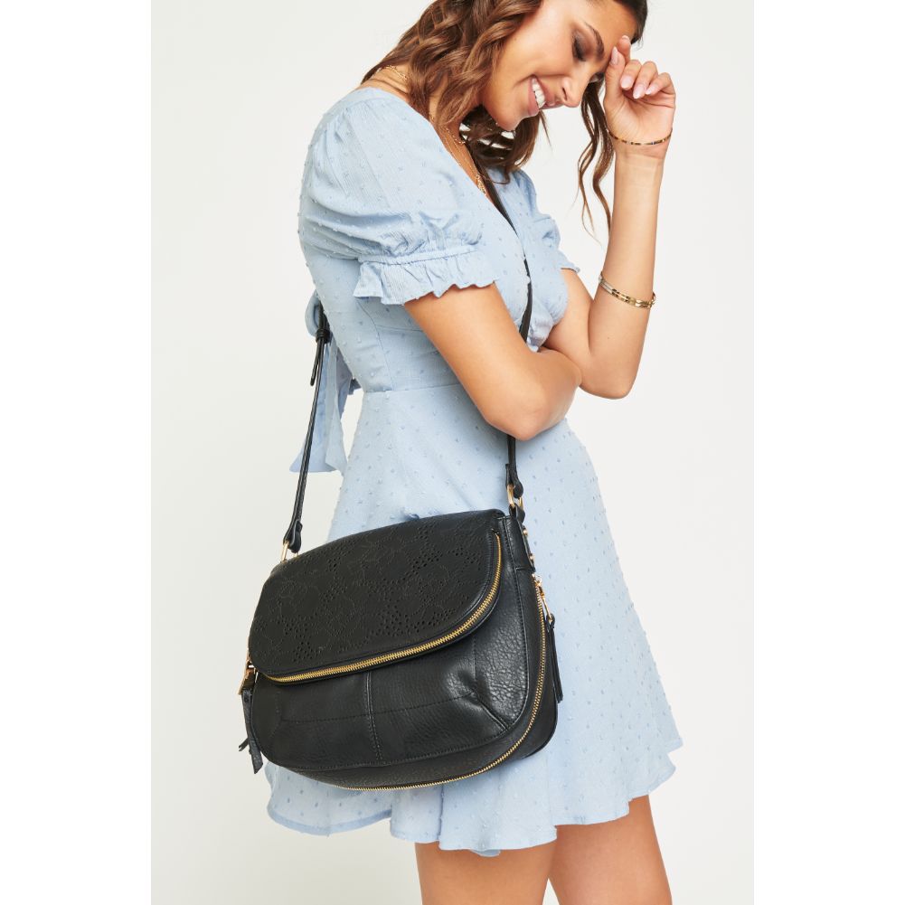 Woman wearing Black Urban Expressions Sunday Messenger 840611148124 View 2 | Black