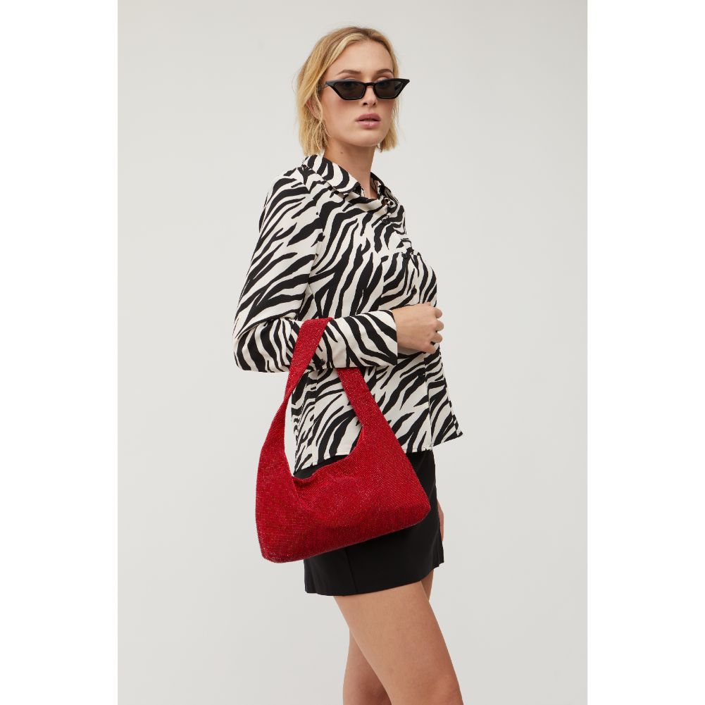 Woman wearing Red Urban Expressions Soraka Evening Bag 840611127990 View 3 | Red