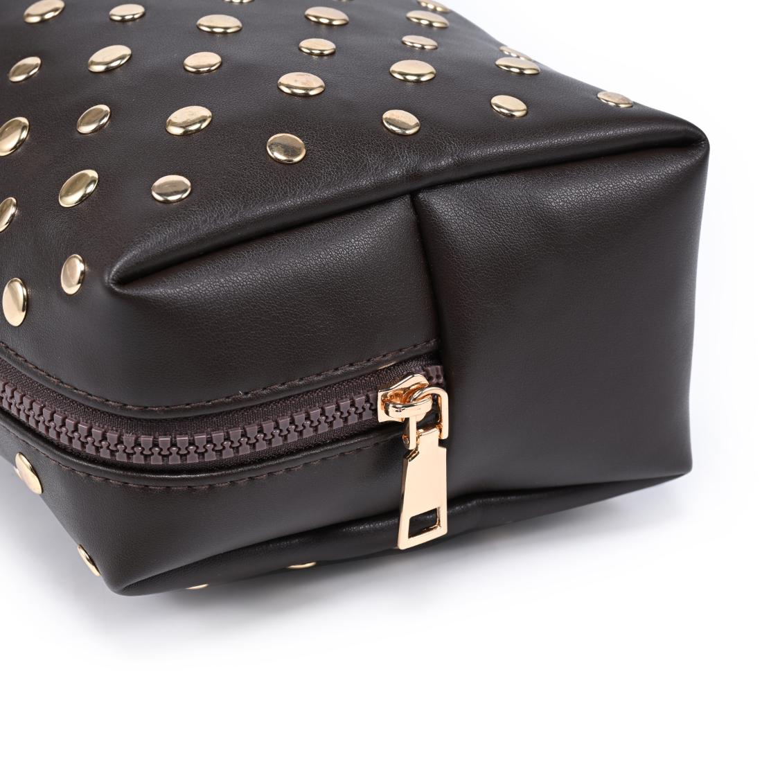 Urban Essentials Stud Collective Cosmetic & Travel Organizer Pouch 840504210495 View 8 | Espresso