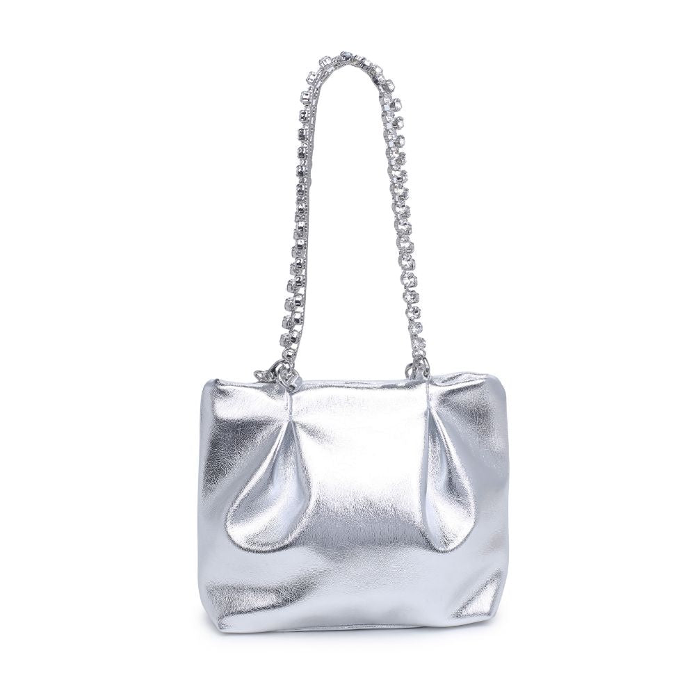 Woman wearing Silver Urban Expressions Marceline Evening Bag 840611116147 View 7 | Silver