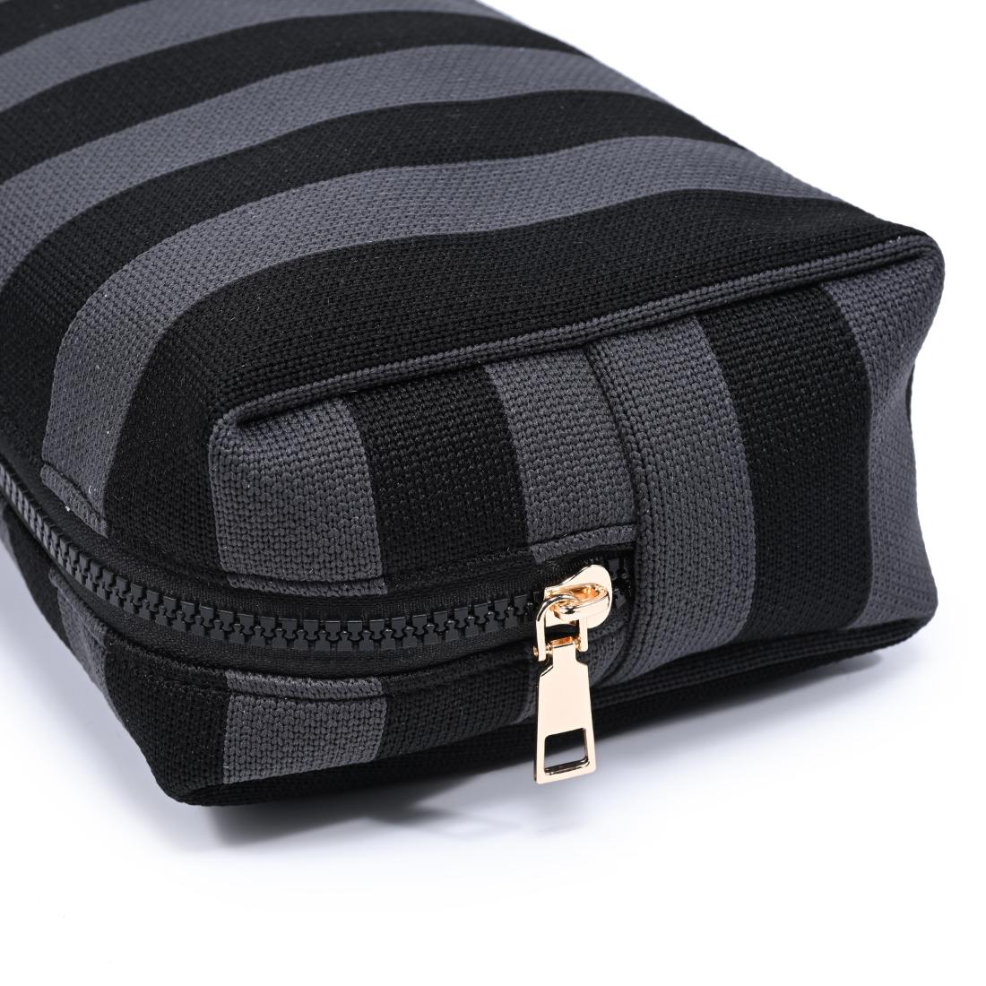 Urban Essentials Essential Stripe Cosmetic & Travel Organizer Pouch 840504207426 View 8 | Black Charcoal