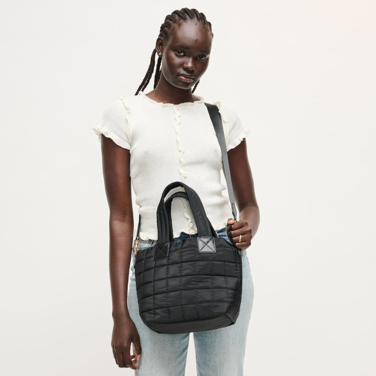 Woman wearing Black Urban Expressions Lumina Tote 840504205965 View 1 | Black